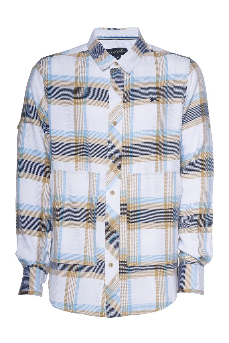 A TIZIANO TATUM LS PLAID SHIRT (WHITE)