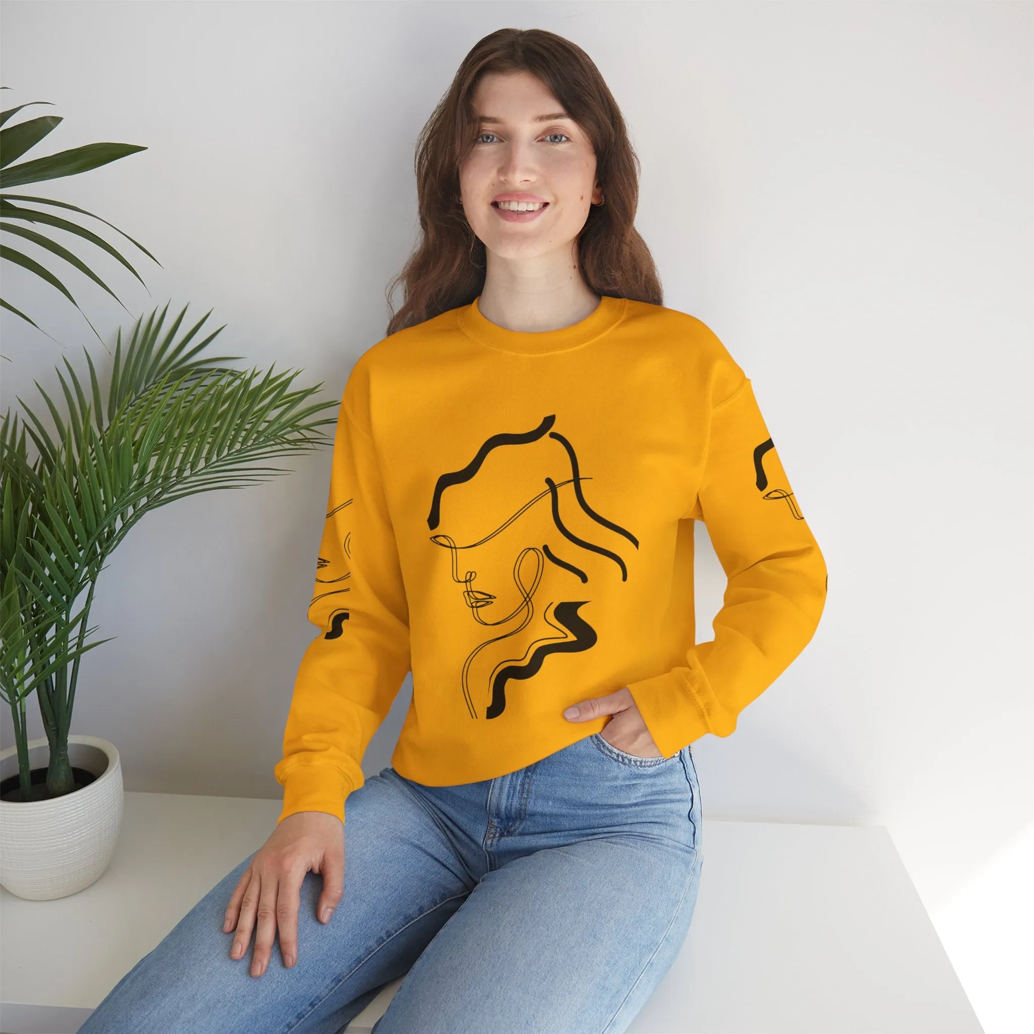 Abstract Line Art Sweatshirt - Minimal and Elegant Design