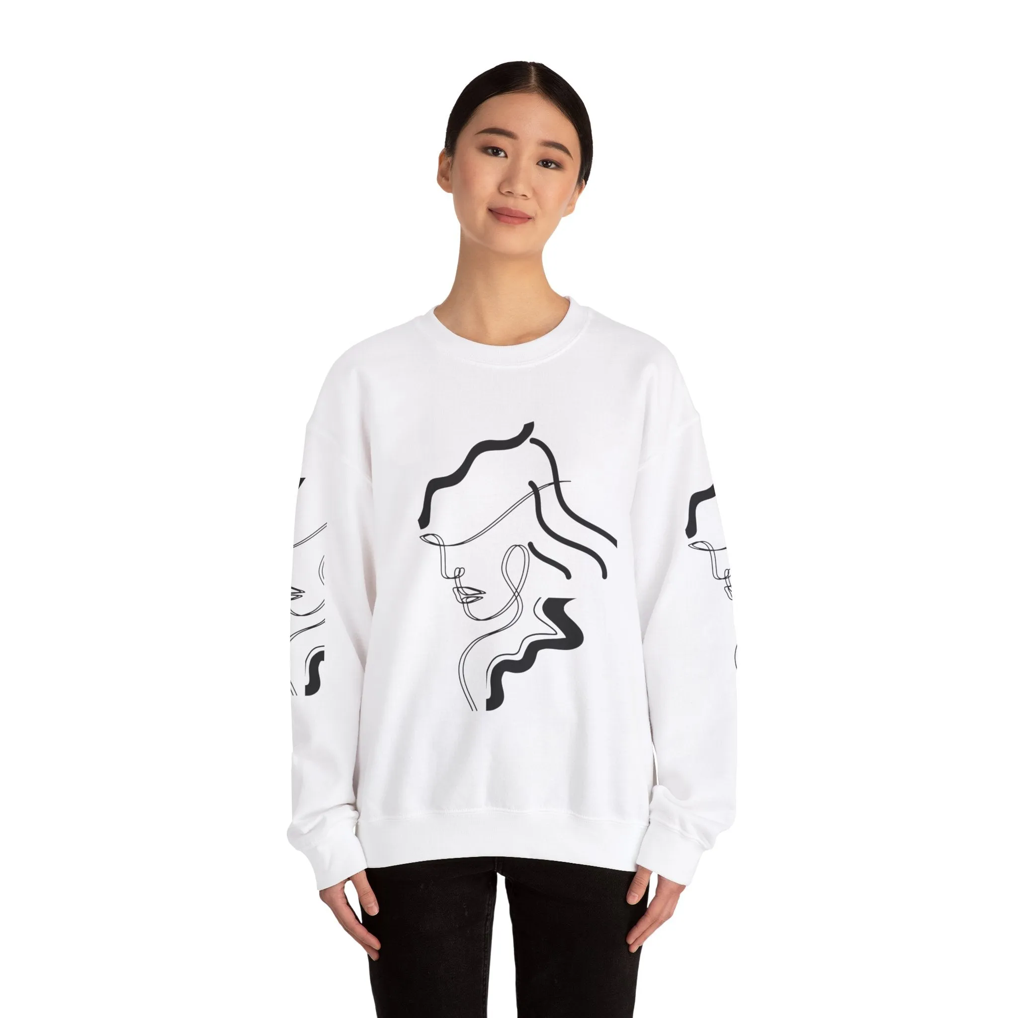 Abstract Line Art Sweatshirt - Minimal and Elegant Design