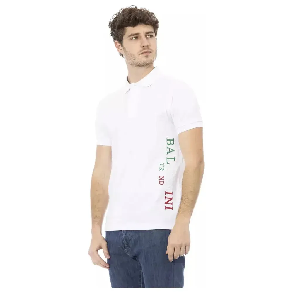 Baldinini Trend White Cotton Men Polo