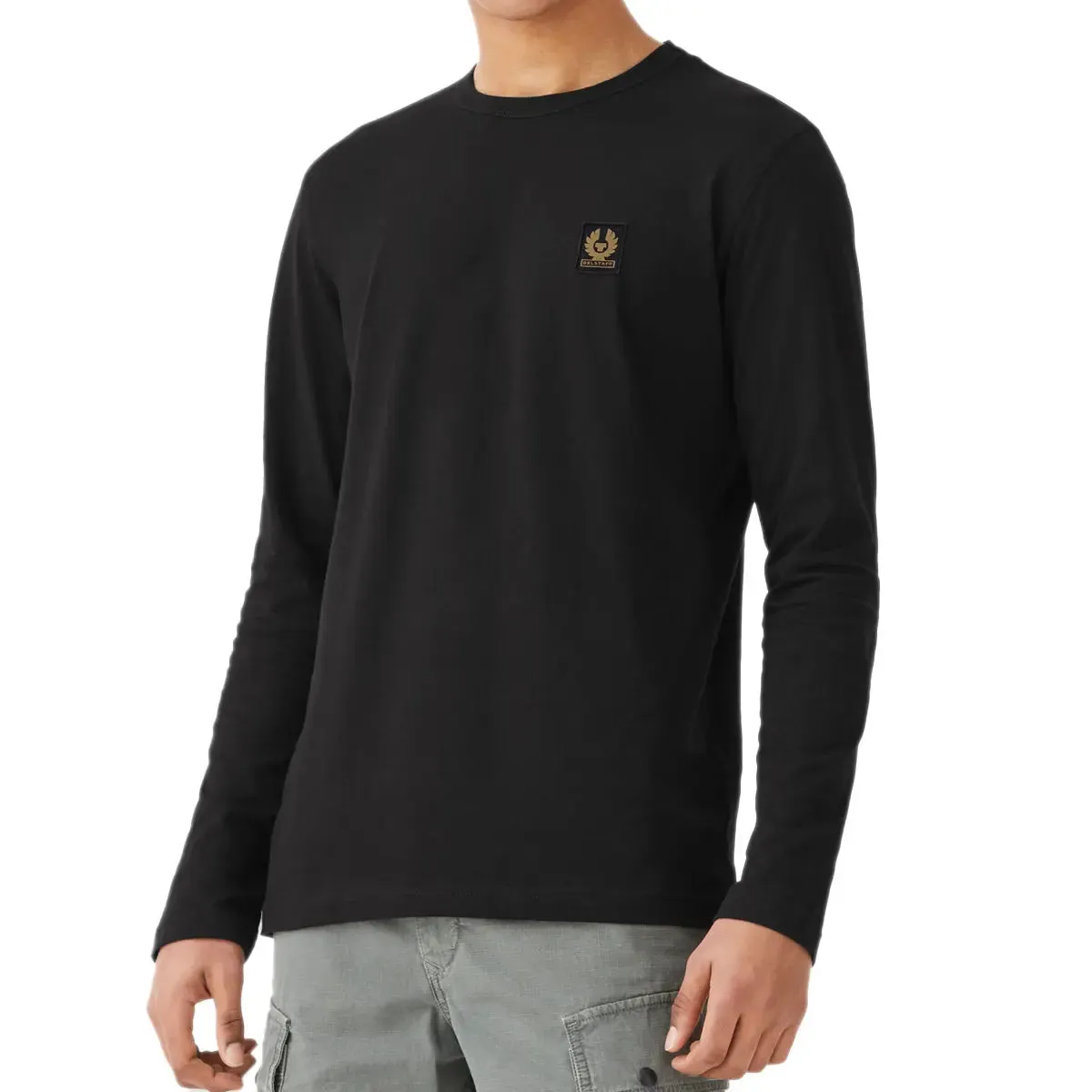 Black Long Sleeved Jersey Cotton T-Shirt