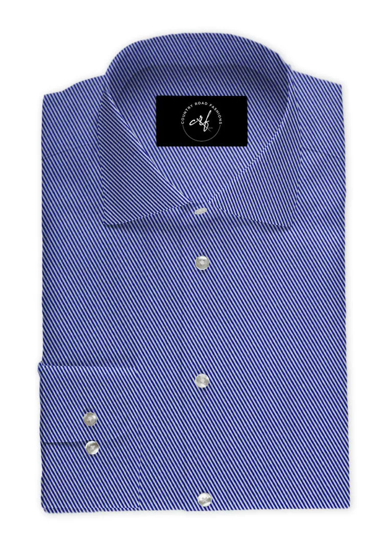 Blue Diagonal Twill Shirt