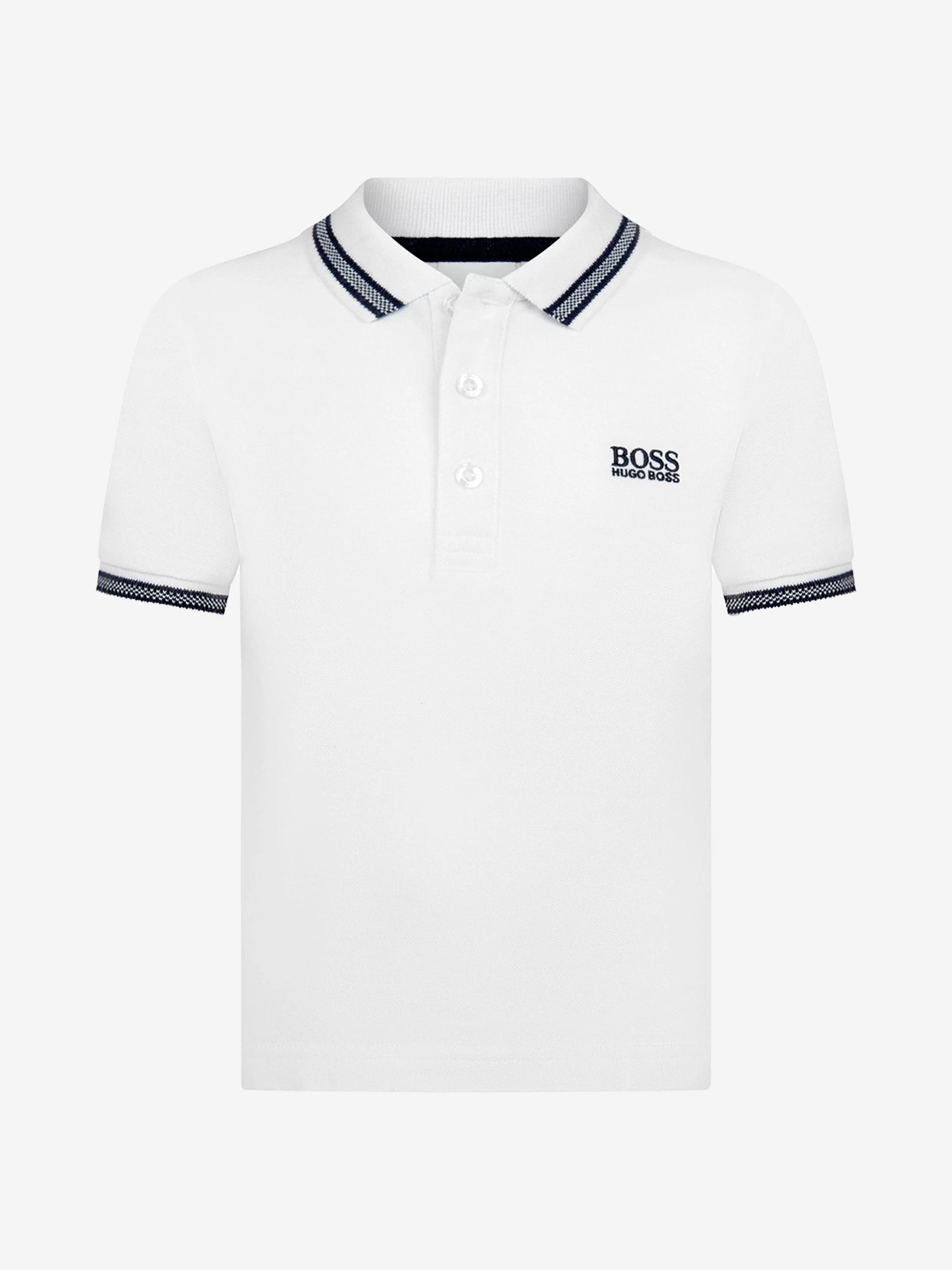 BOSS Boys Cotton Pique Embroidered Logo Polo Shirt