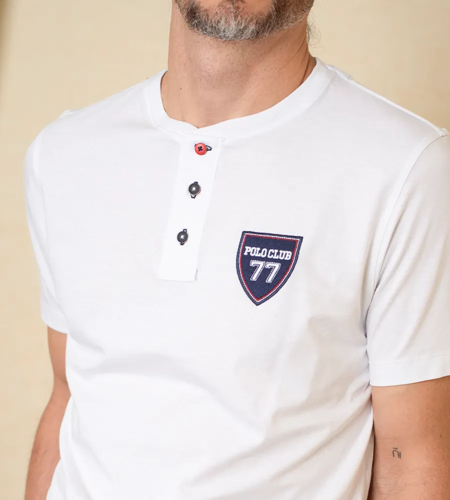 Camiseta F/E Cuello Henley Blanco Ref. 147010424