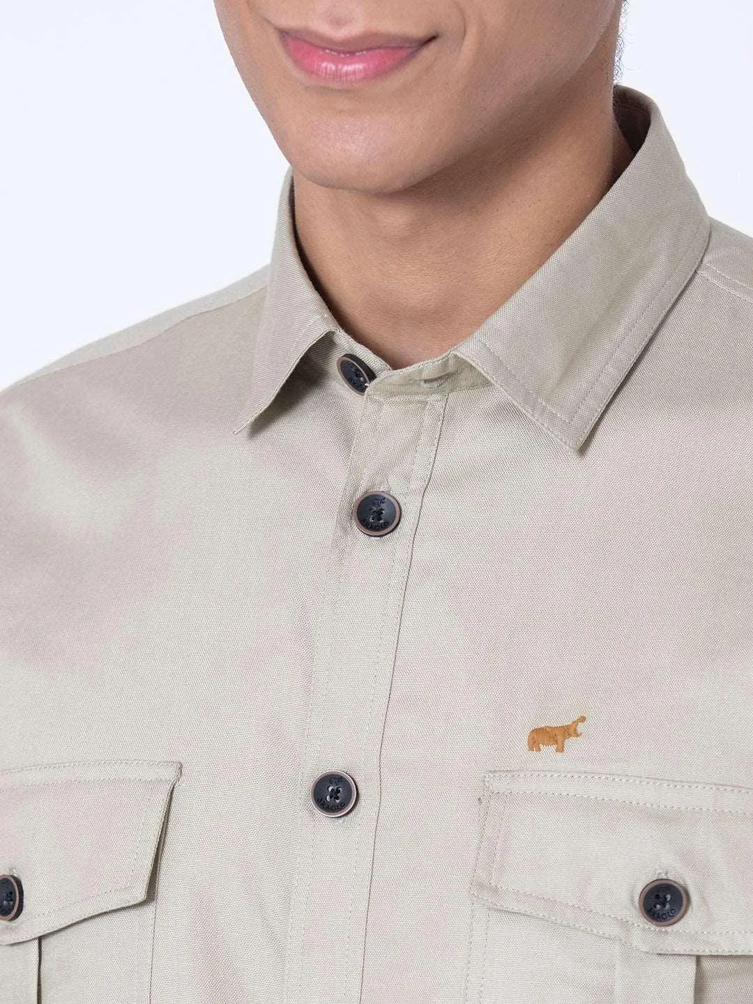 Caramel Double Pocket Casual Shirt