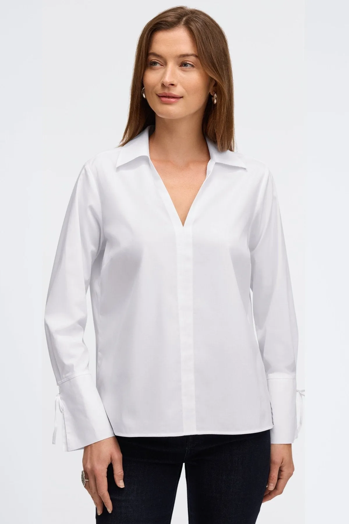 Carla Stretch No Iron Tie Sleeve Popover