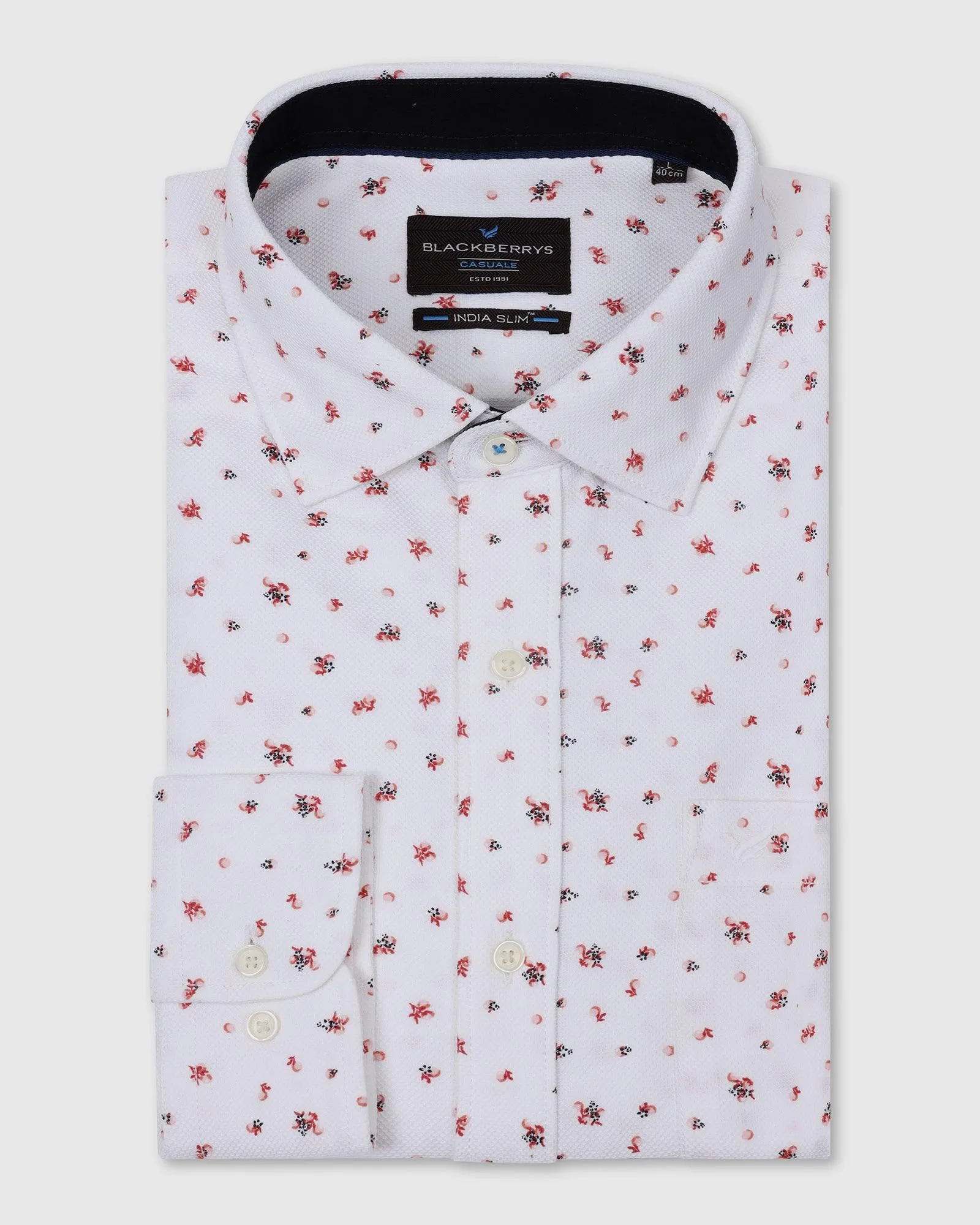 Casual White Printed Shirt - Rider