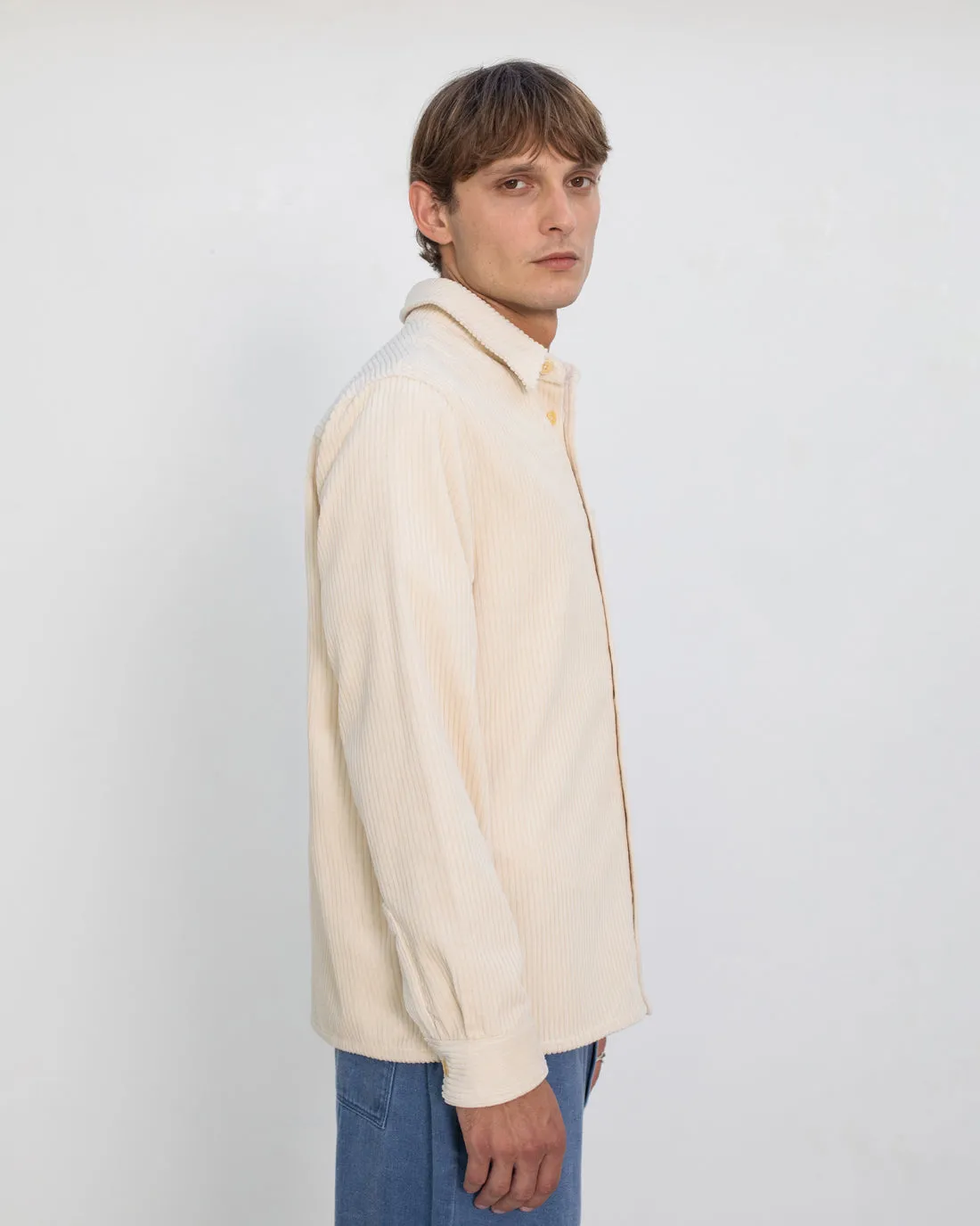 Cord Casual Shirt White