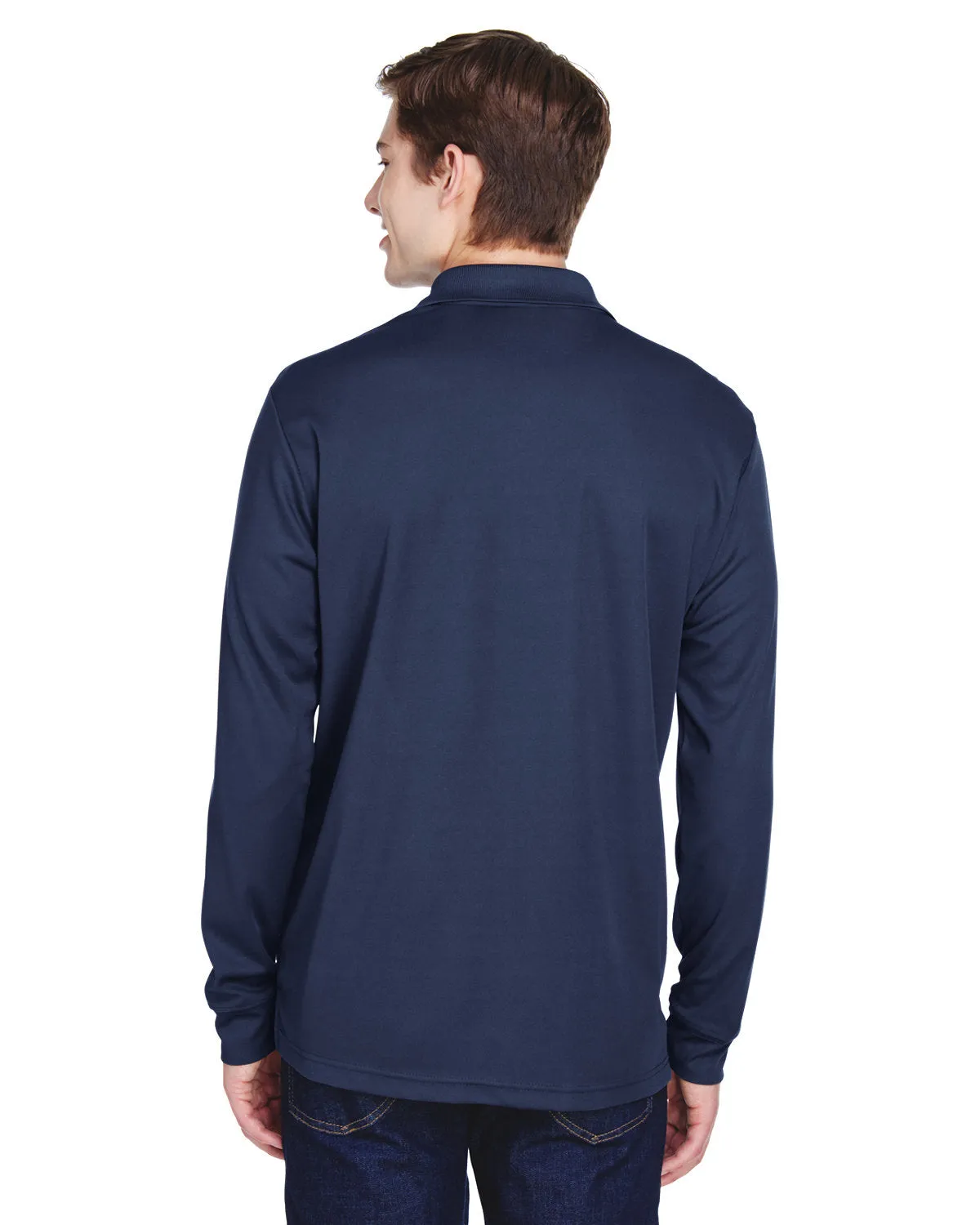 Core 365 88192P Adult Pinnacle Performance Long-Sleeve Piqu Polo with Pocket