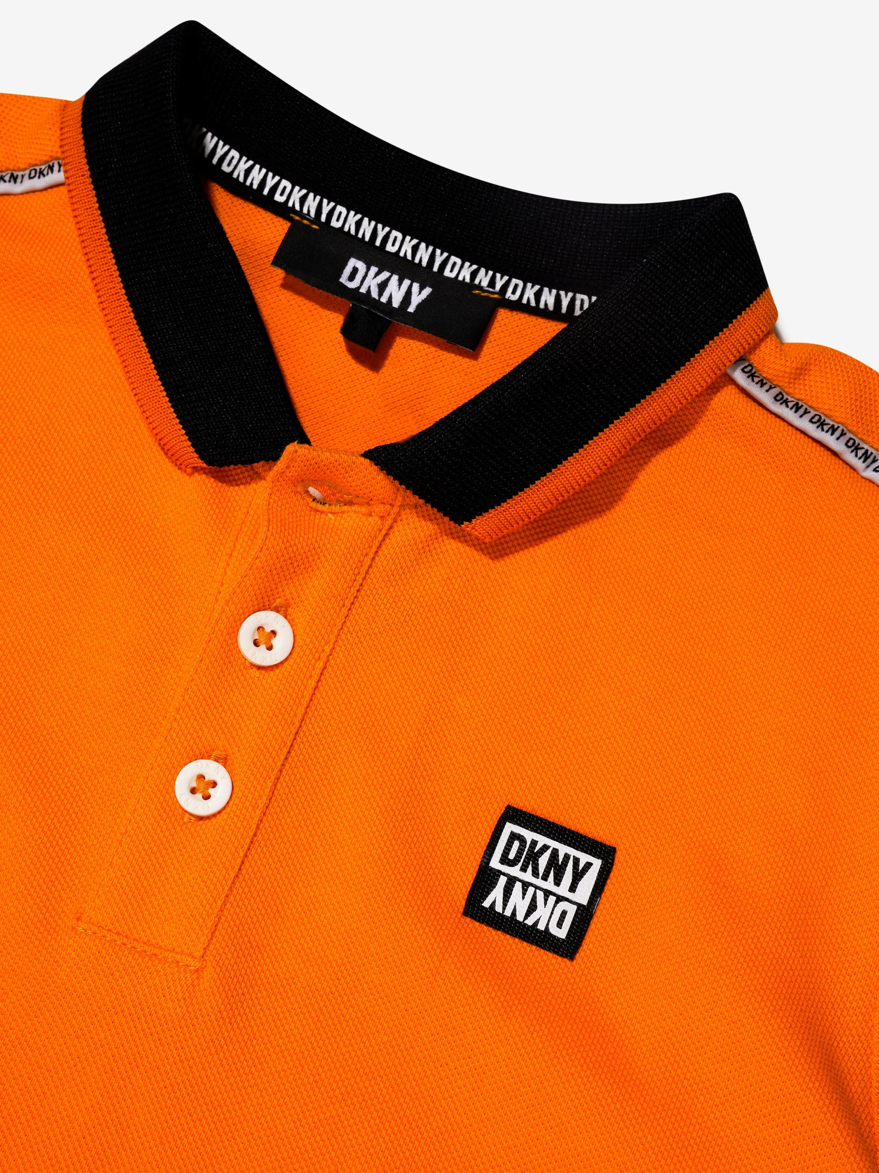 DKNY Boys Logo Polo Shirt in Orange