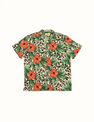 Duvin - 'Cat Floral' Leisure Stretch Buttonup