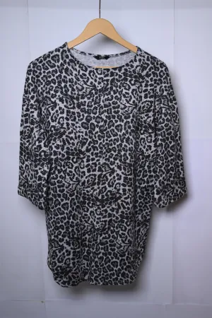 F&F Leopard Print Full-Sleeve Shirt in Black, Grey & Off-White