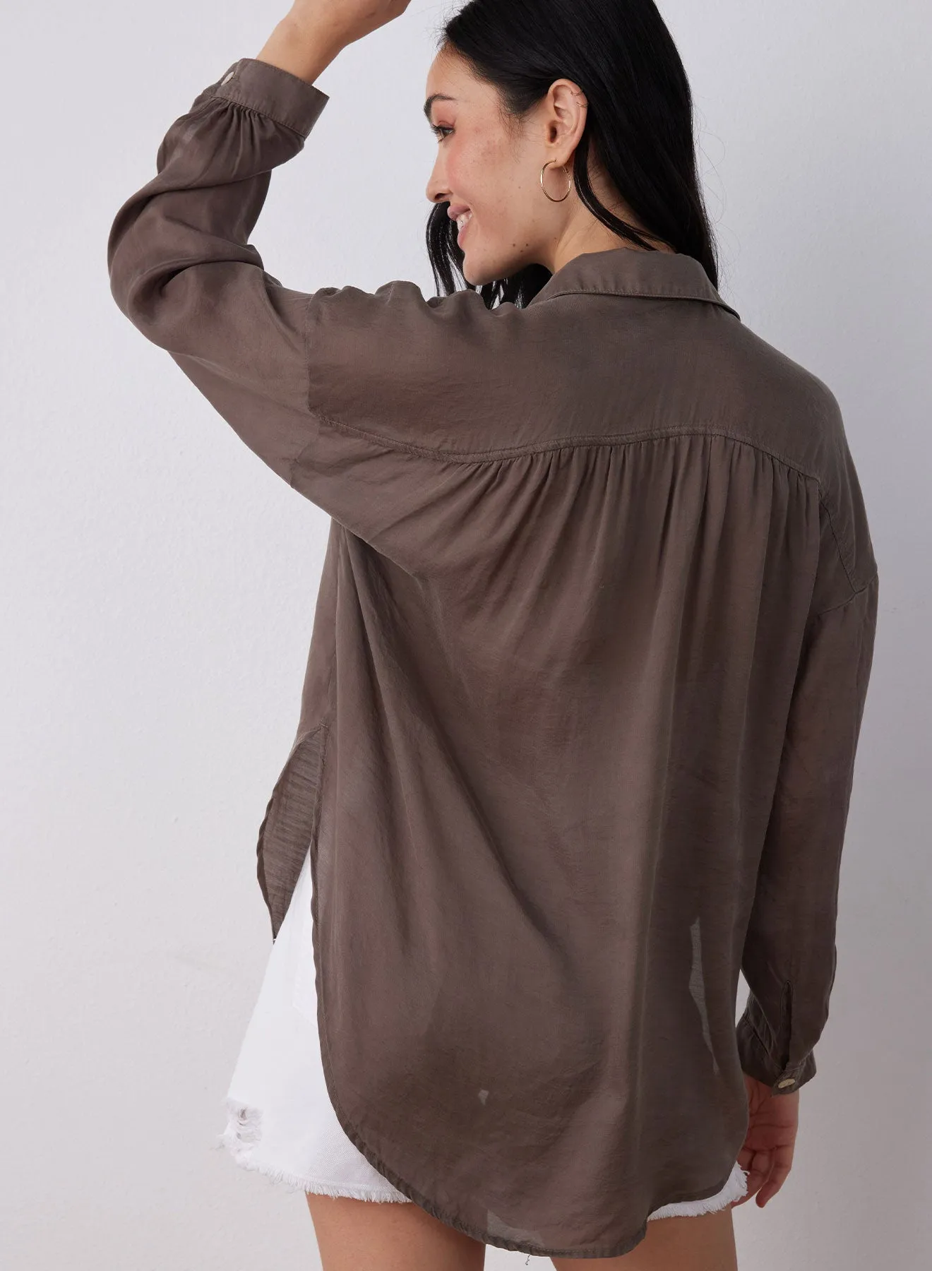 Flowy Beach Shirt - Sierra Brown