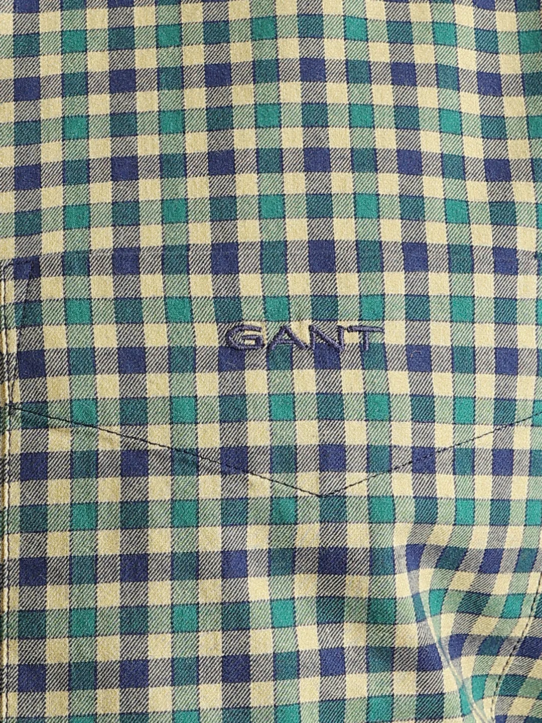 Gant Men Green Checked Button-down Collar Full Sleeves Shirt