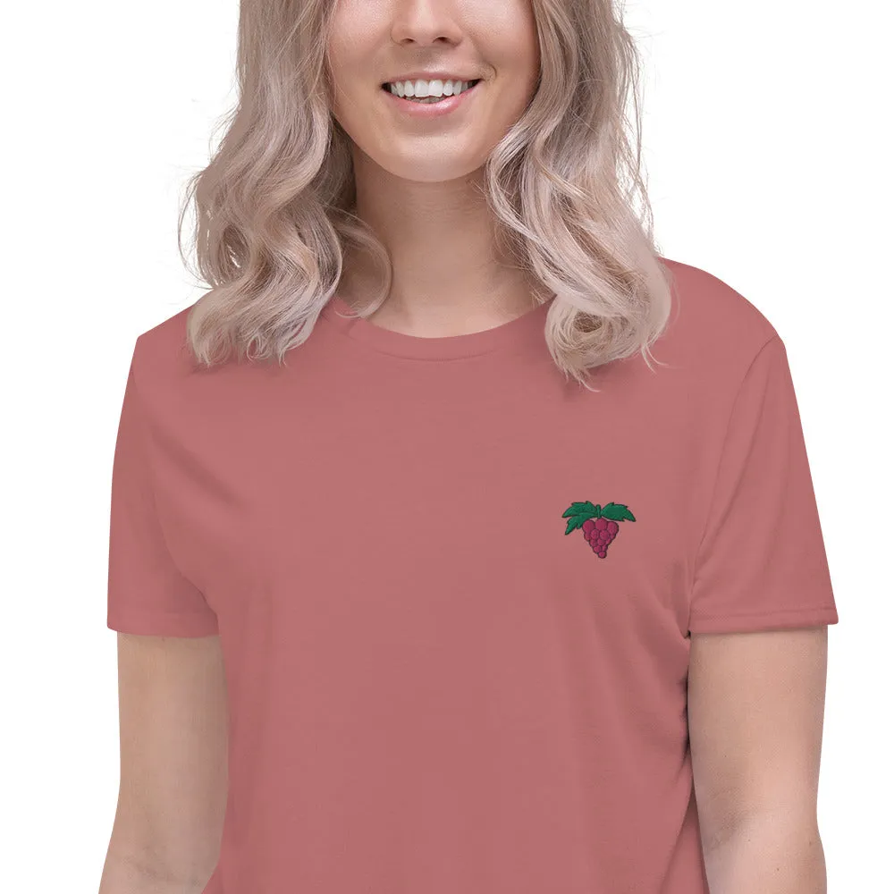 Grapes | Embroidered Crop Tee