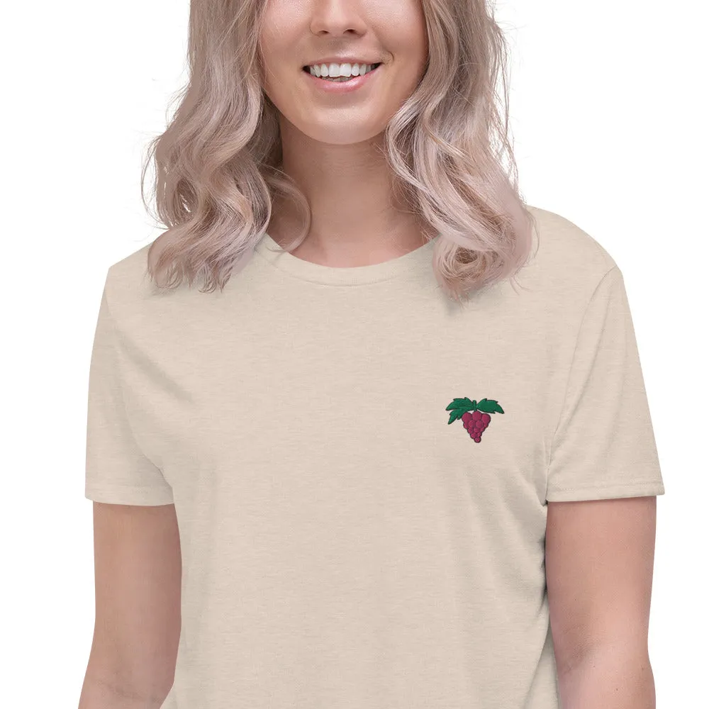 Grapes | Embroidered Crop Tee