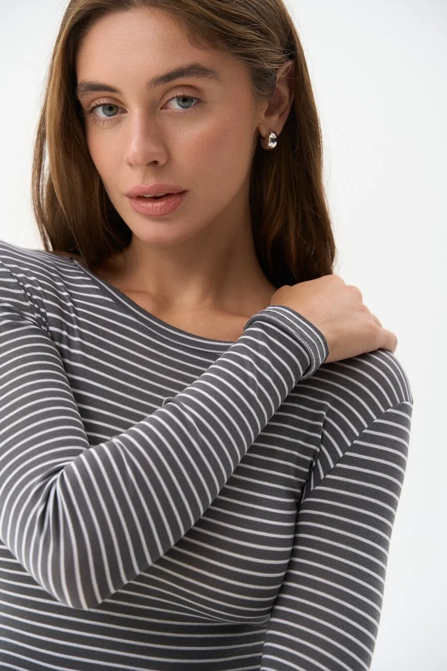 Grey Striped Long Sleeve