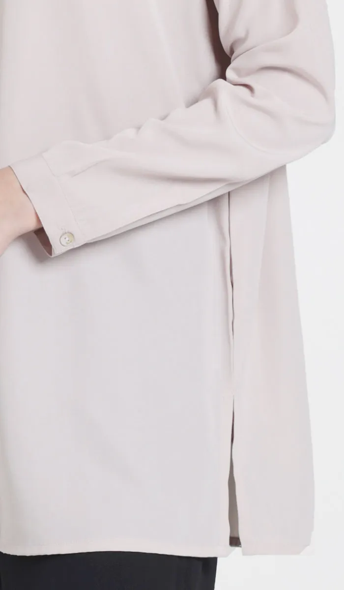 Hania Loose Button Down Shirt - Blush