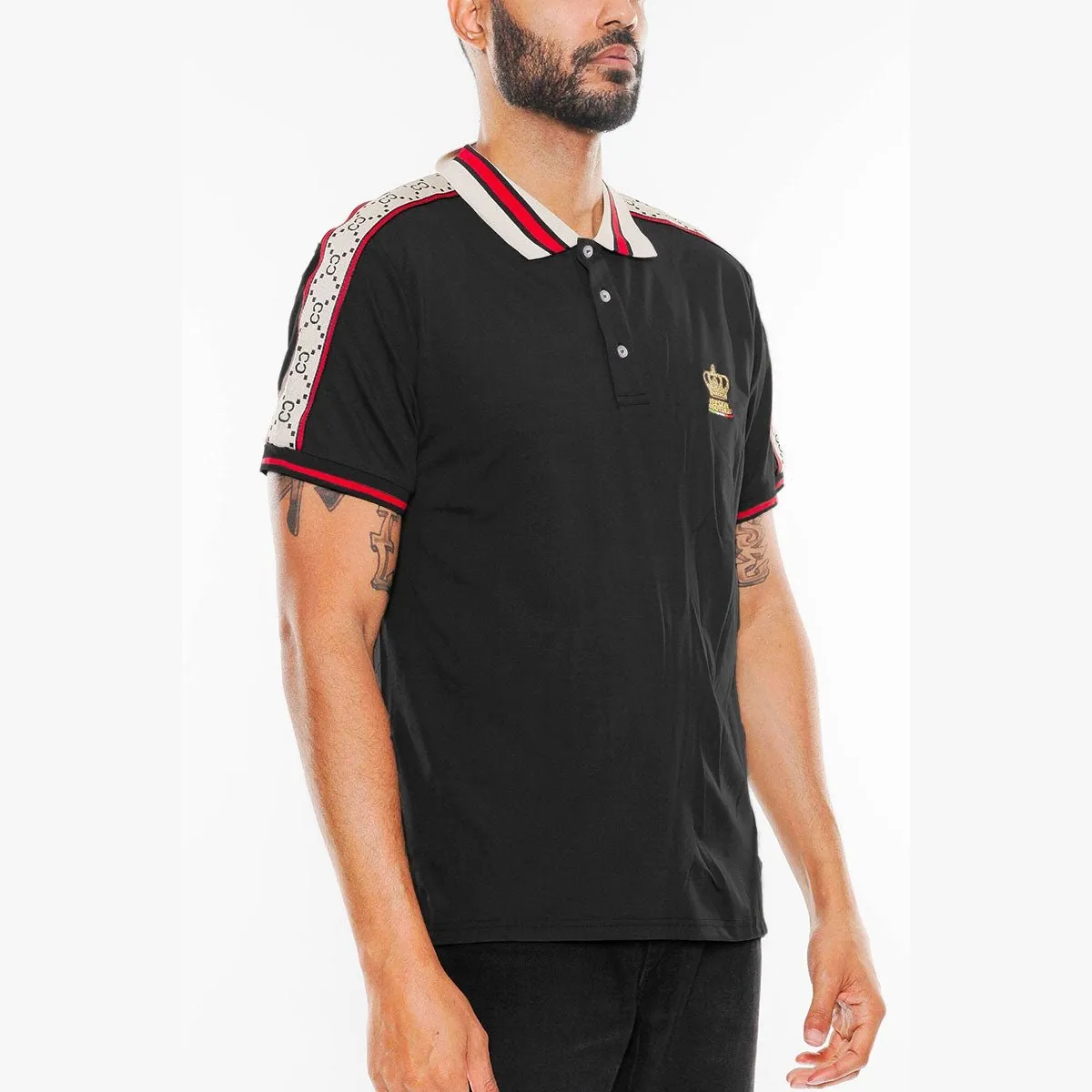 Italian Black Collared Polo Shirt