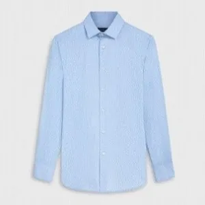 James Basketweave OoohCotton Shirt in Air Blue by Bugatchi