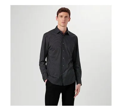 James Polka Dot OoohCotton Shirt in Black by Bugatchi