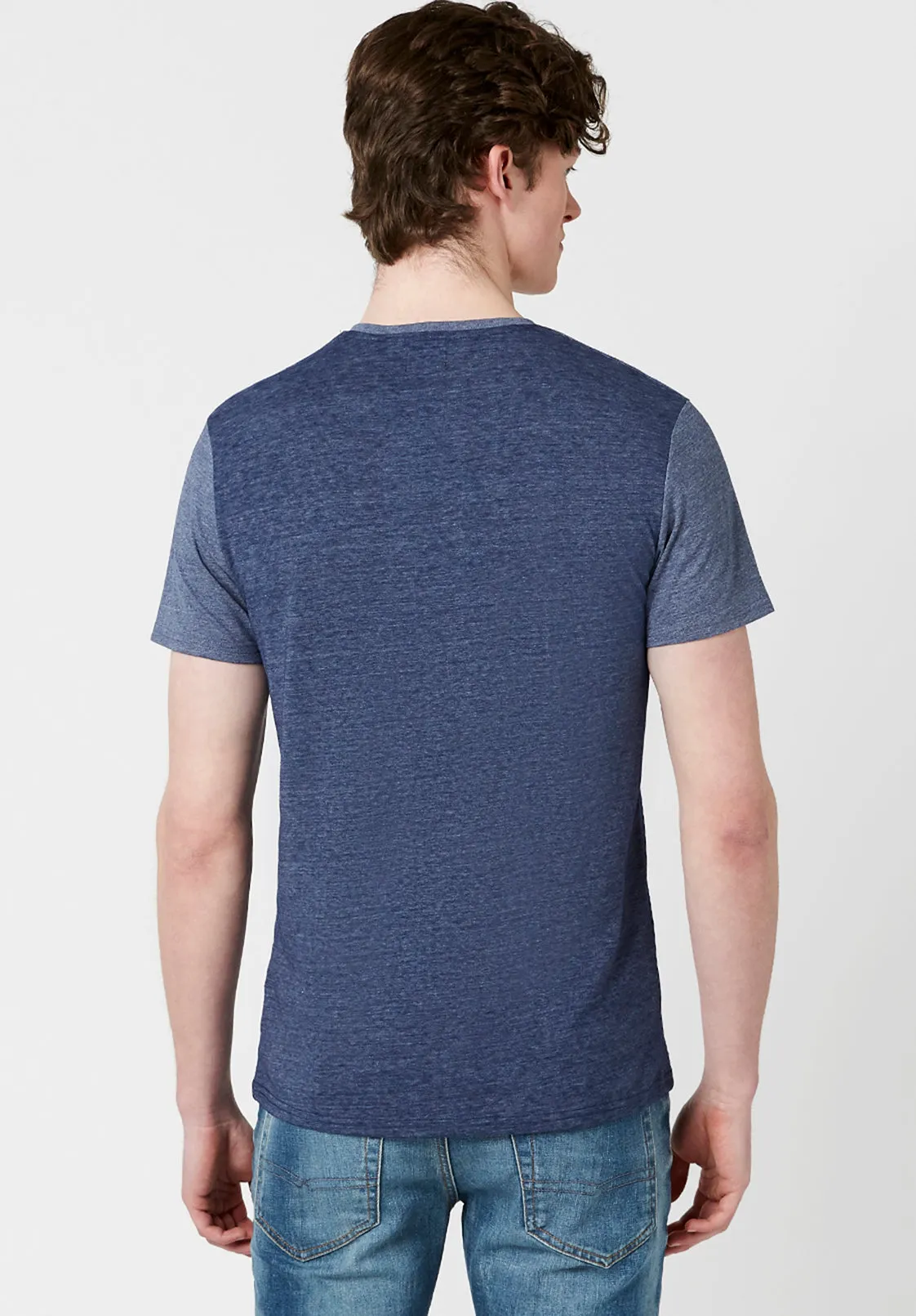 Kaddy Men's T-Shirt with Tonal Trim in Navy - BM23555