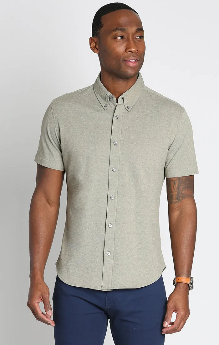 Knit Oxford Stretch Short Sleeve Shirt