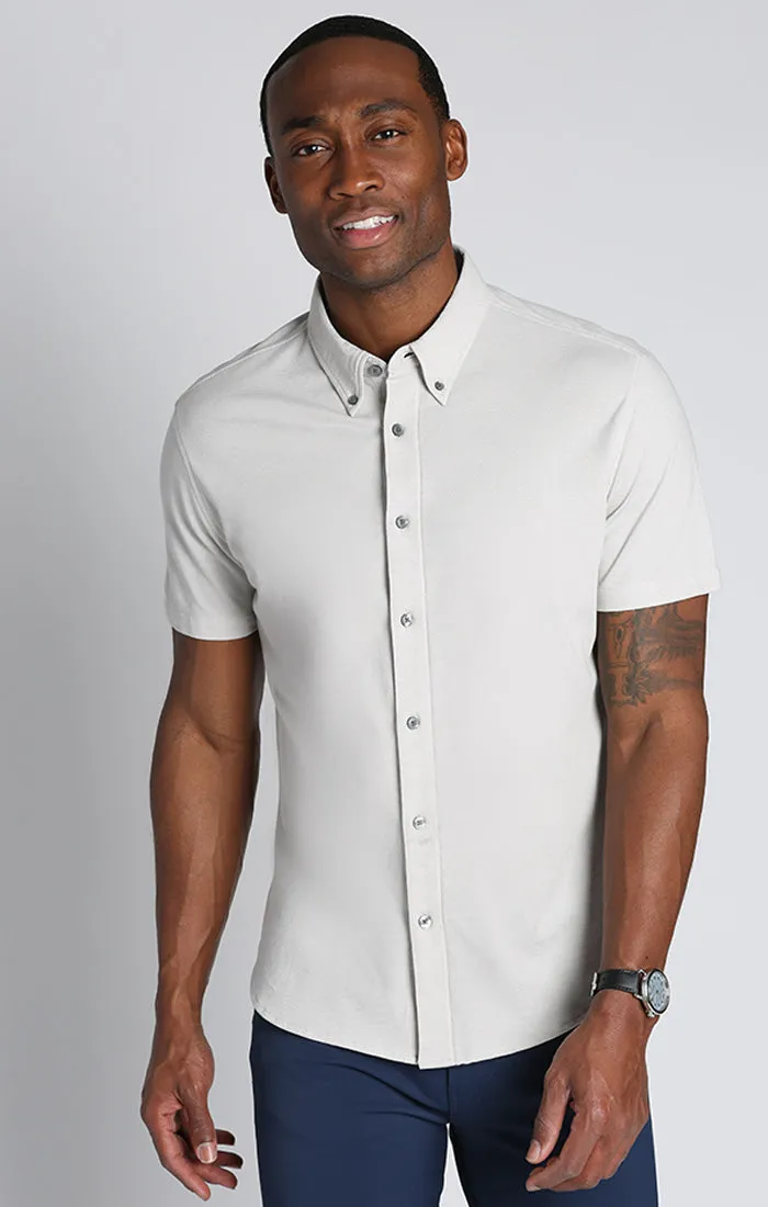 Knit Oxford Stretch Short Sleeve Shirt