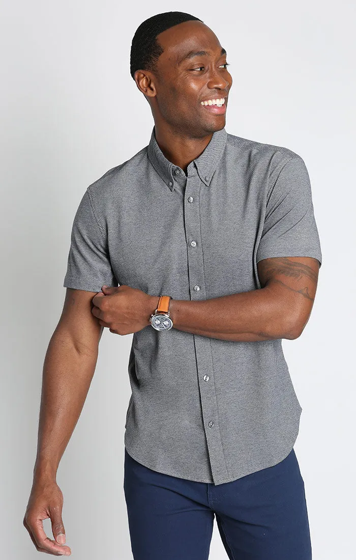 Knit Oxford Stretch Short Sleeve Shirt