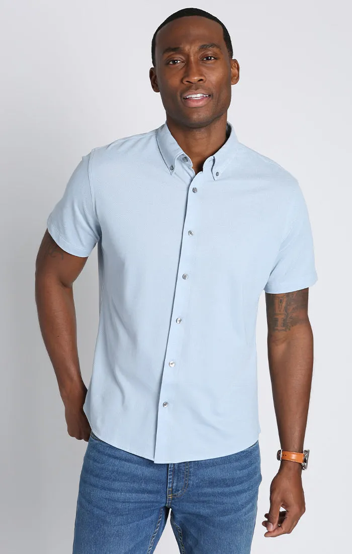 Knit Oxford Stretch Short Sleeve Shirt