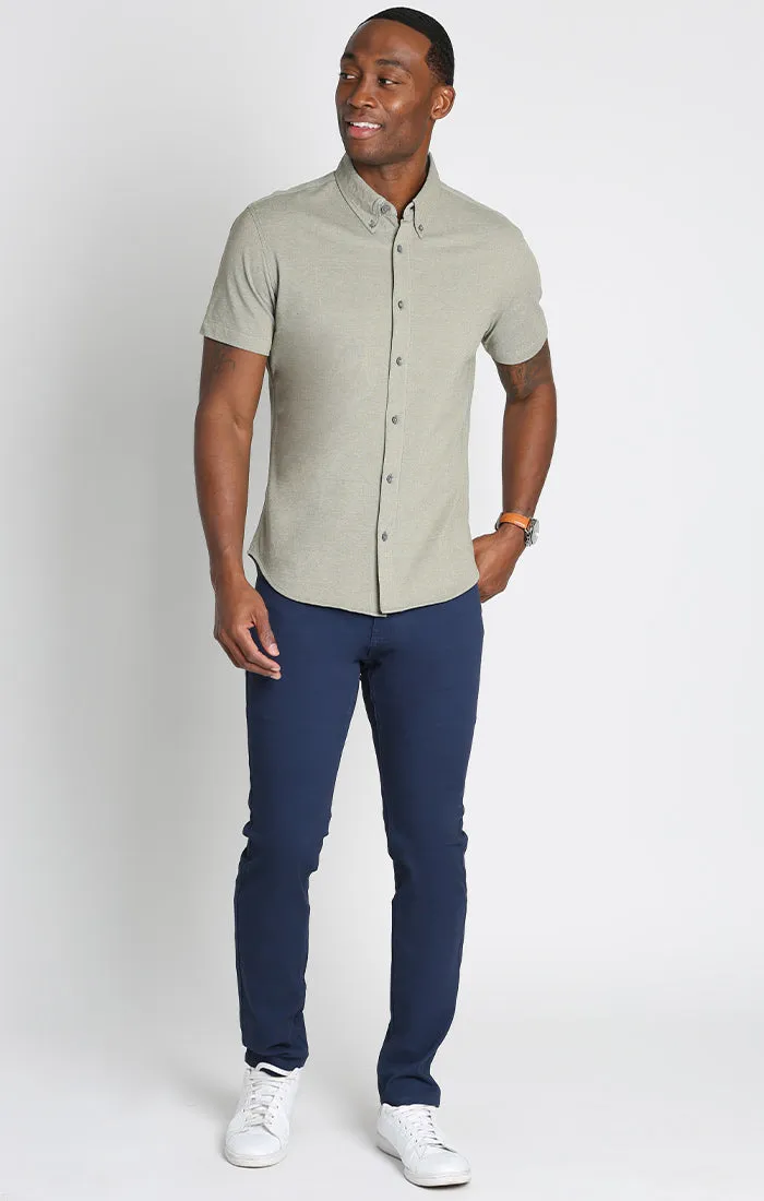 Knit Oxford Stretch Short Sleeve Shirt