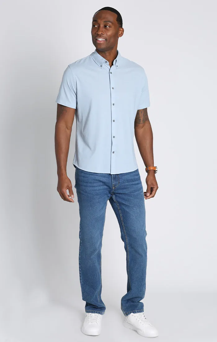 Knit Oxford Stretch Short Sleeve Shirt