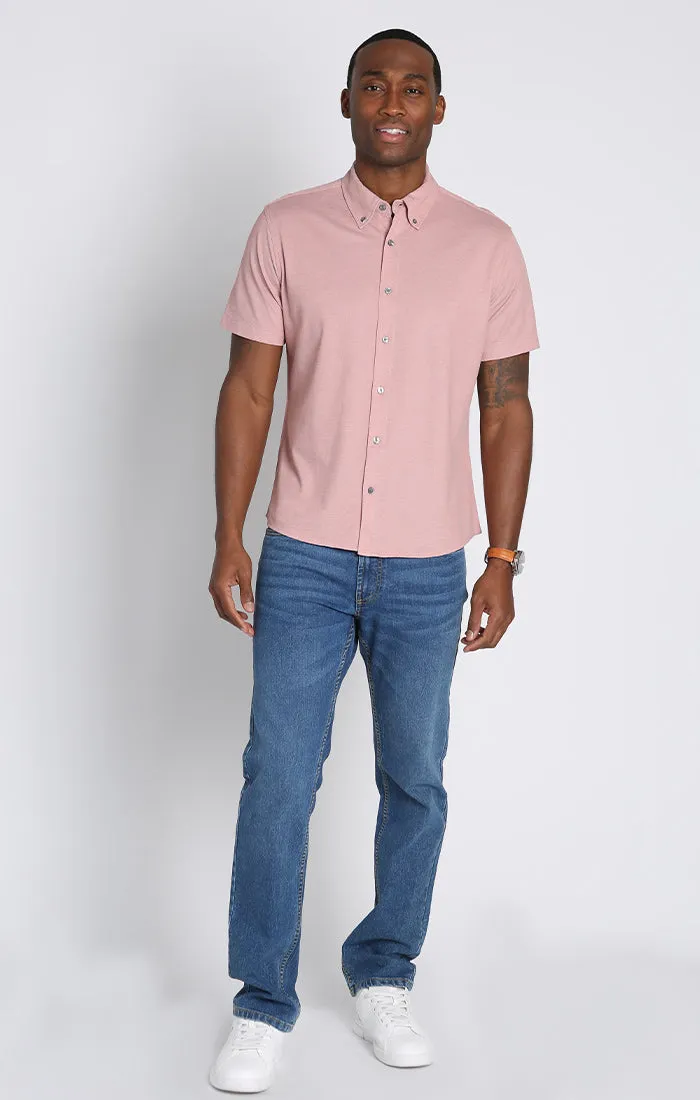 Knit Oxford Stretch Short Sleeve Shirt