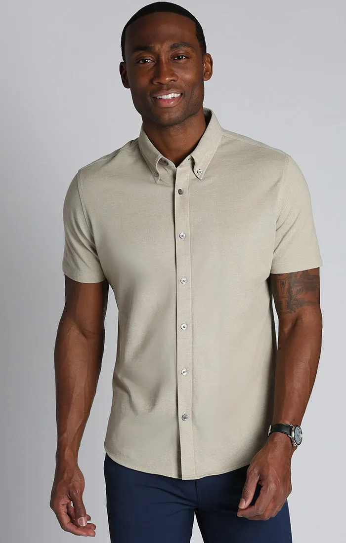 Knit Oxford Stretch Short Sleeve Shirt