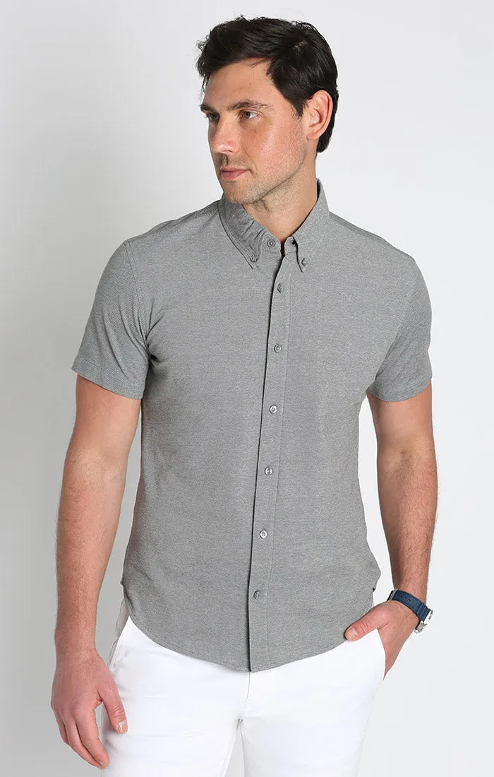 Knit Oxford Stretch Short Sleeve Shirt