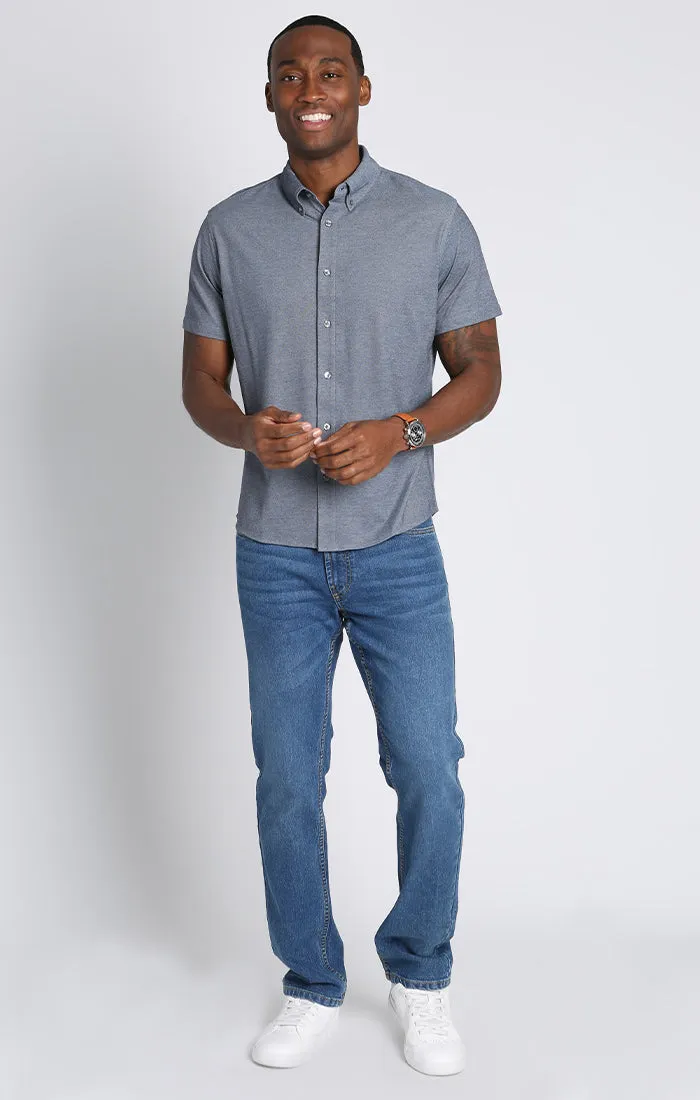 Knit Oxford Stretch Short Sleeve Shirt