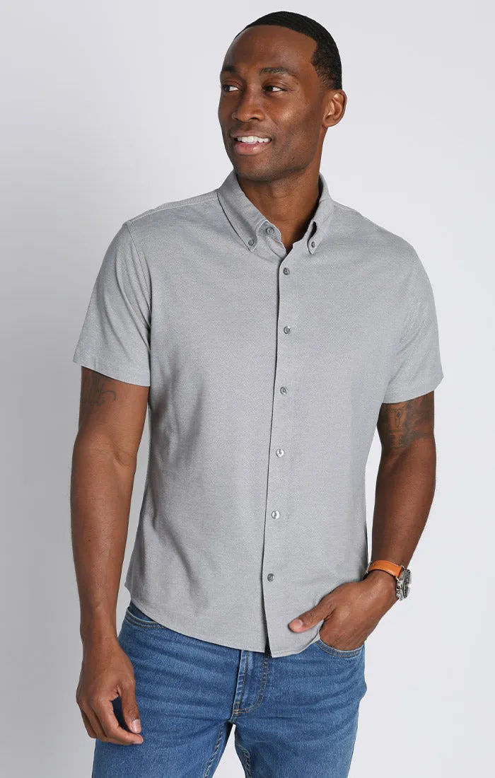 Knit Oxford Stretch Short Sleeve Shirt