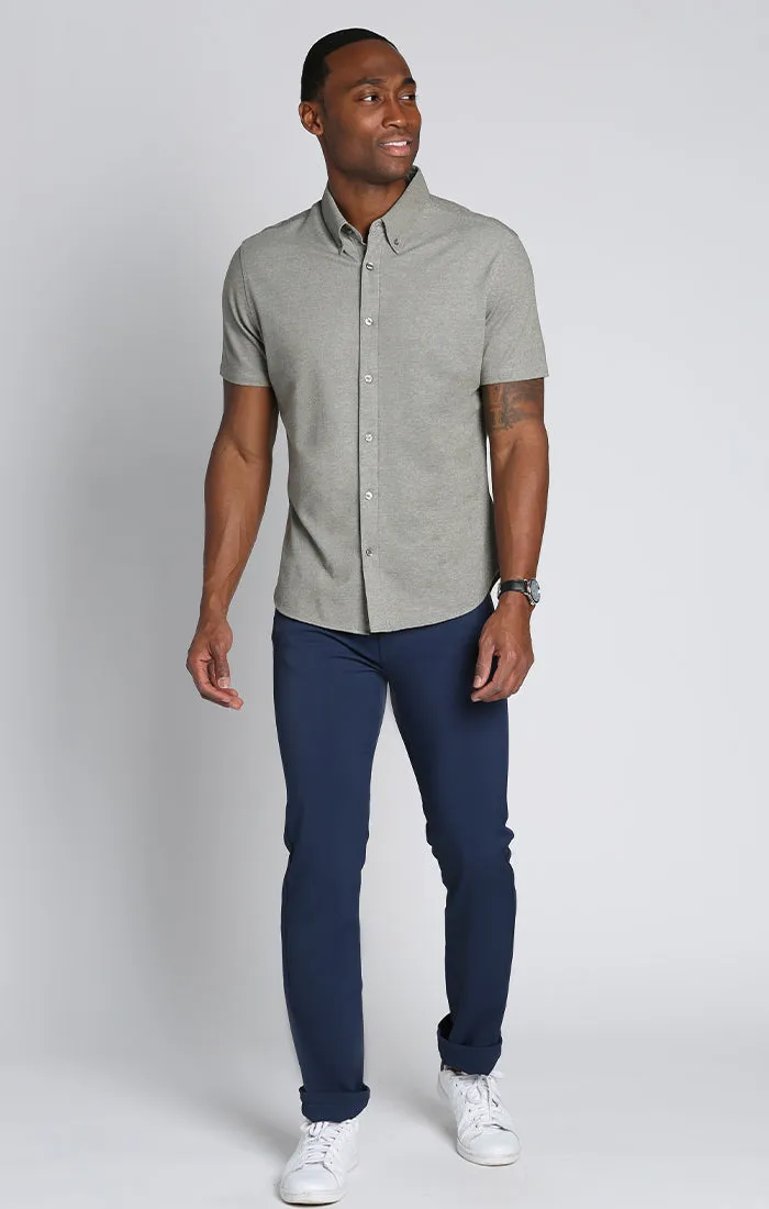 Knit Oxford Stretch Short Sleeve Shirt