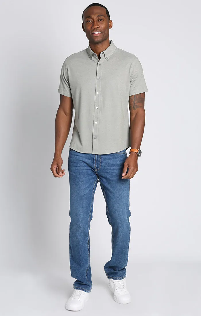 Knit Oxford Stretch Short Sleeve Shirt