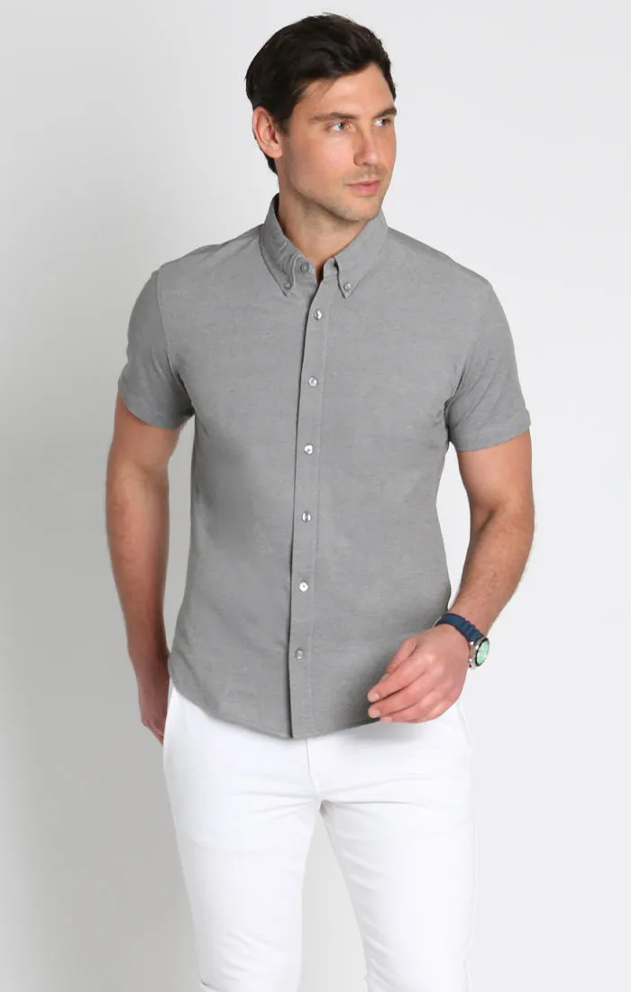 Knit Oxford Stretch Short Sleeve Shirt