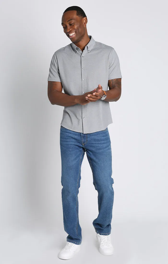 Knit Oxford Stretch Short Sleeve Shirt