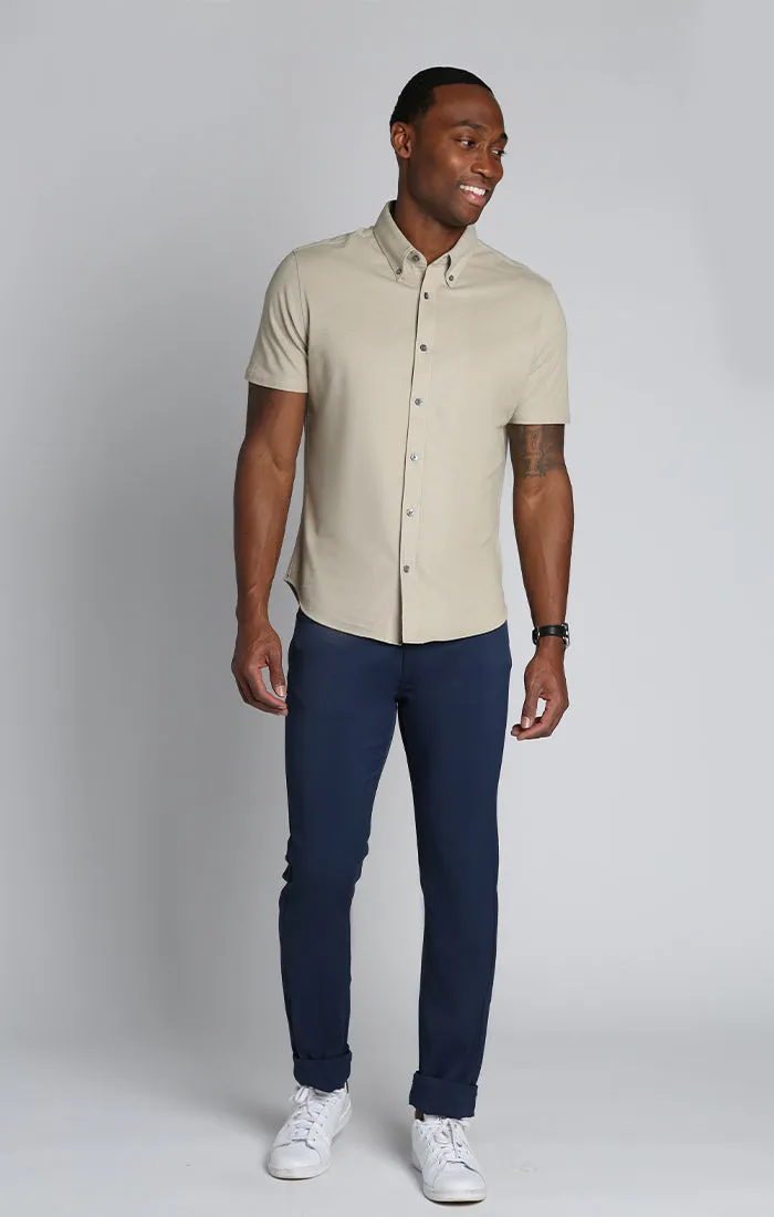 Knit Oxford Stretch Short Sleeve Shirt