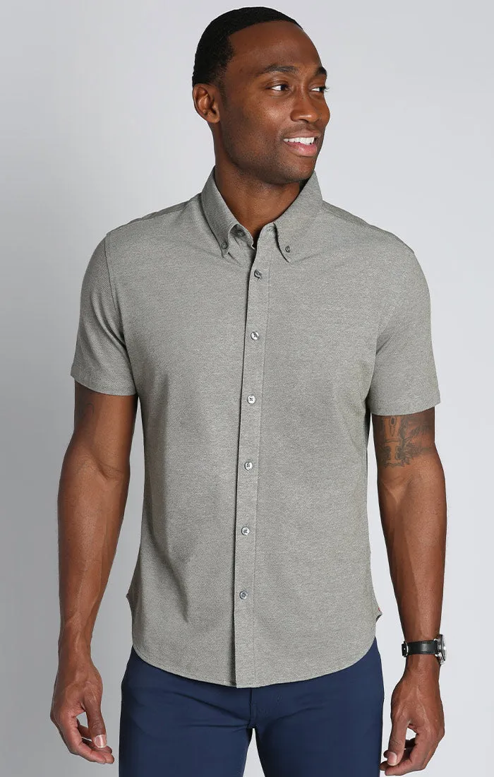 Knit Oxford Stretch Short Sleeve Shirt