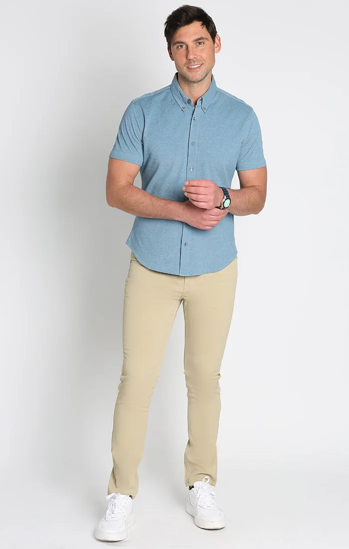 Knit Oxford Stretch Short Sleeve Shirt