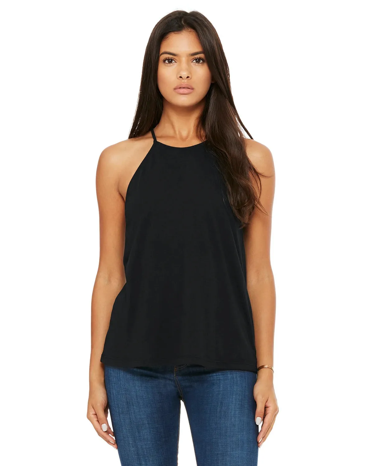 Ladies' Flowy High Neck Tank