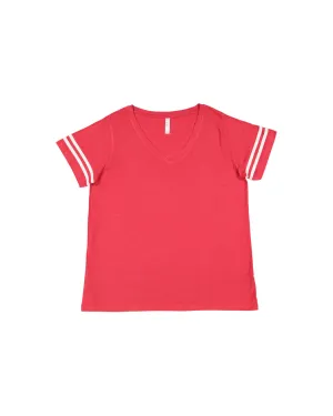 LAT 3837 Ladies' Curvy Football T-Shirt