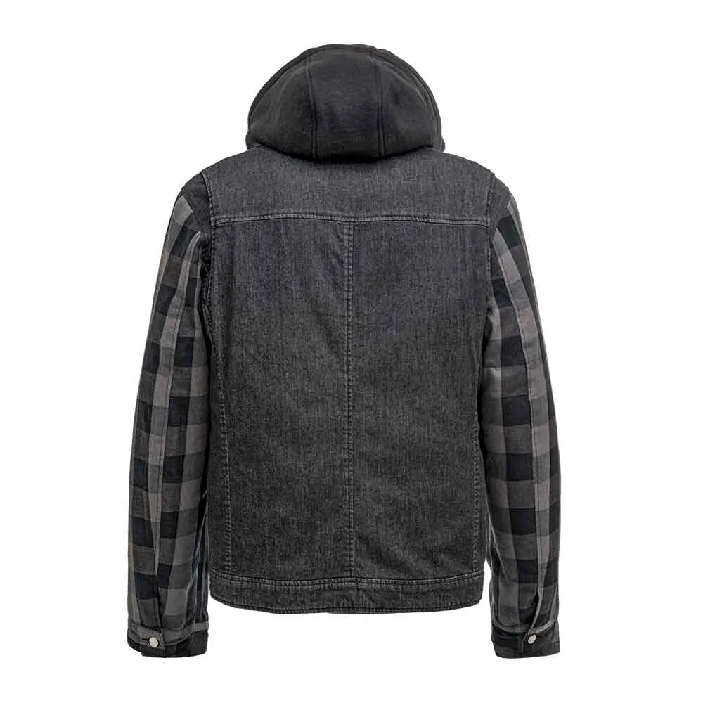 [LEVEL 2 PROTECTION] Road Armor Tuff Denim Protective Shirt With Plaid Sleeves