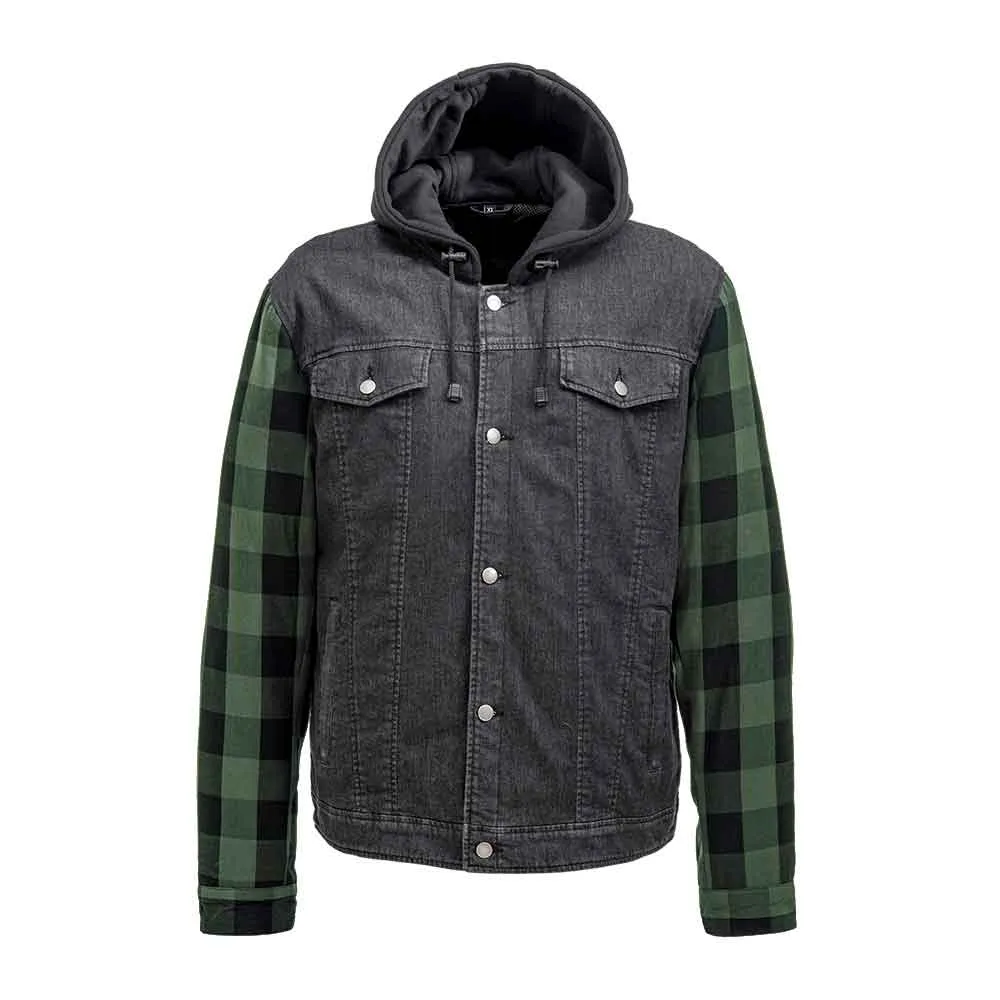 [LEVEL 2 PROTECTION] Road Armor Tuff Denim Protective Shirt With Plaid Sleeves