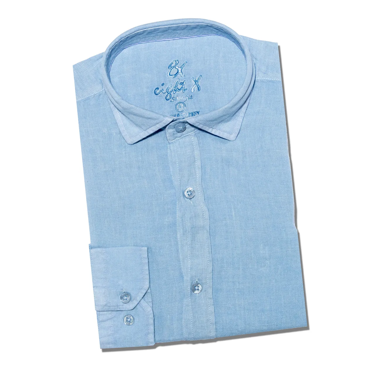 Linen Button Down Shirt - Light Blue