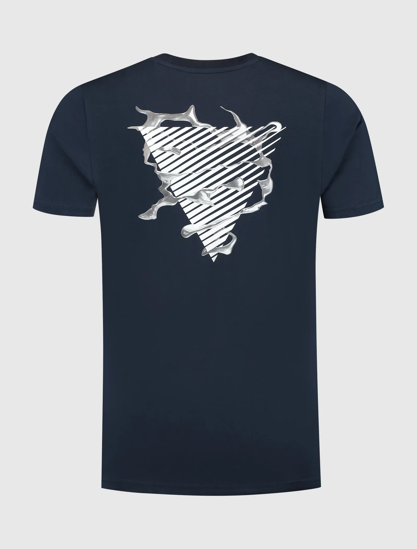 Liquid Metal Logo T-shirt | Navy